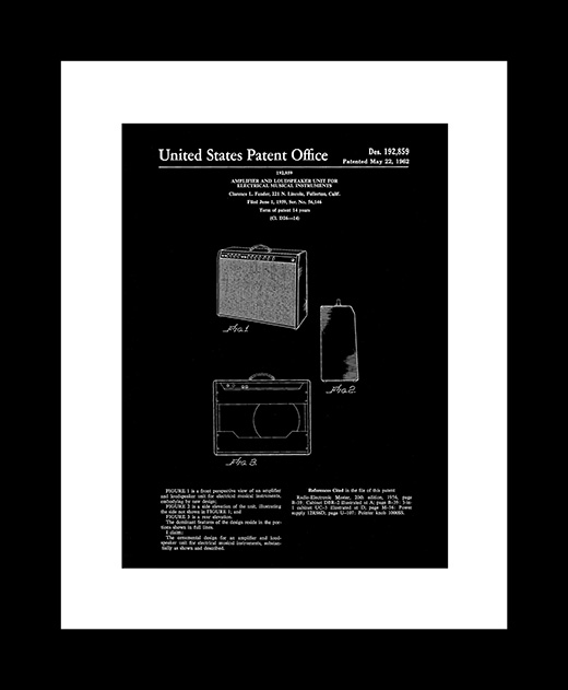 Amplifier patent art print
