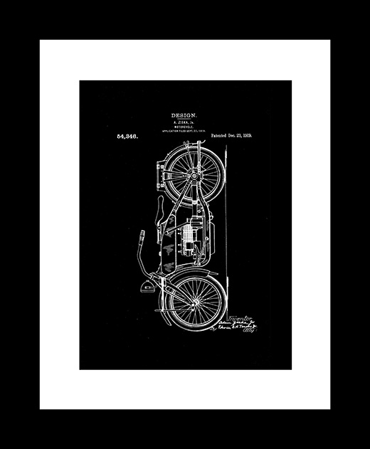 Motorcycle patent art print