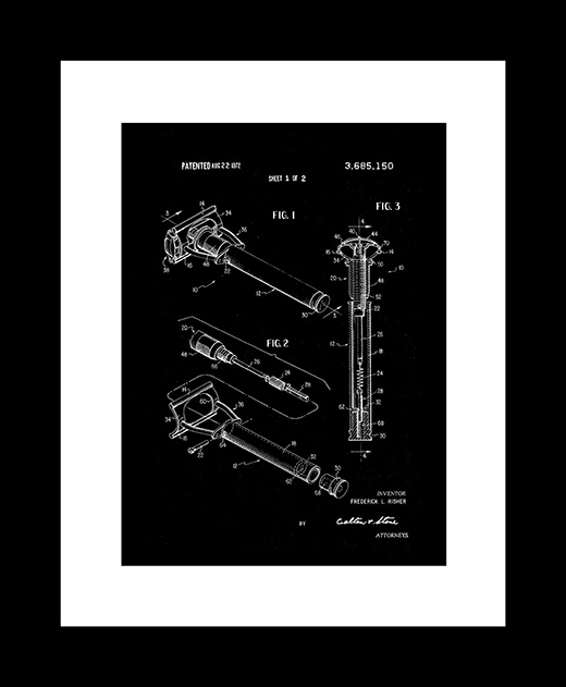 Razor patent art print