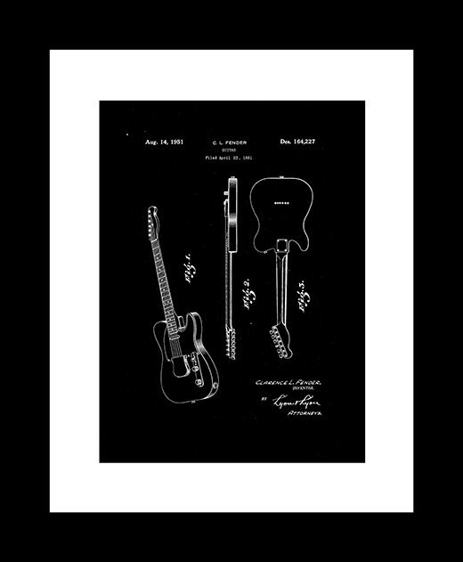 Fender guitar art print