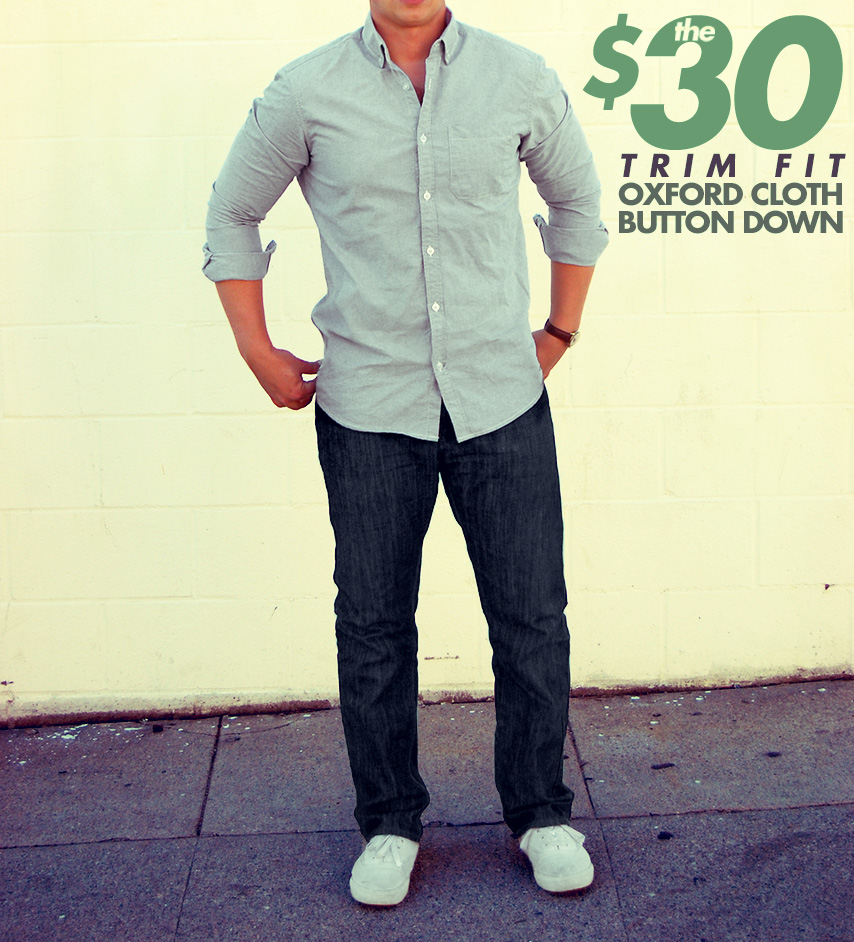 affordable $30 slim fit oxford cloth button down from 20jeans