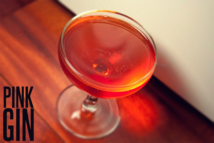 Pink gin cocktail