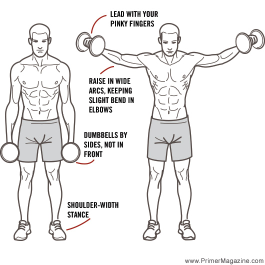 Correct side lateral raise exercise form