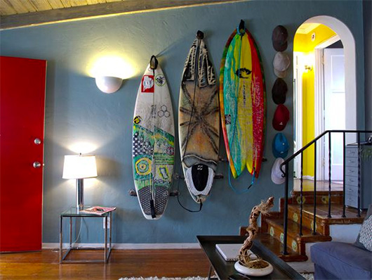 Surfboards on wall