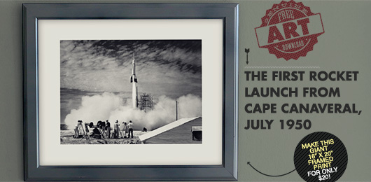 Free Art Download: The First Rocket Launch from Cape Canaveral, July 1950