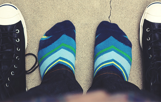 A pair of striped socks