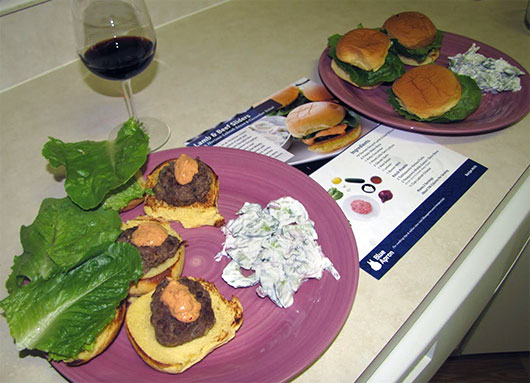 A plate of food on a table, with Box and Magazine
