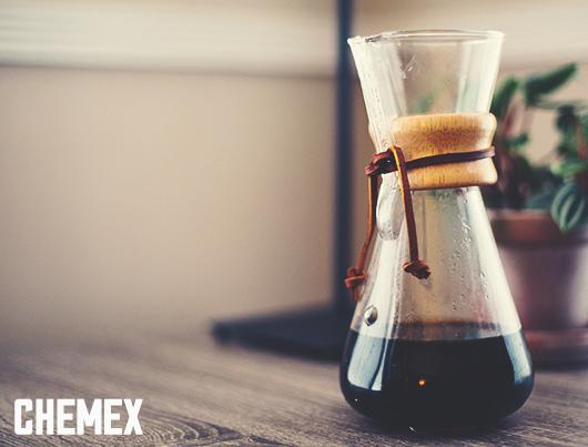 Chemex coffee maker on table