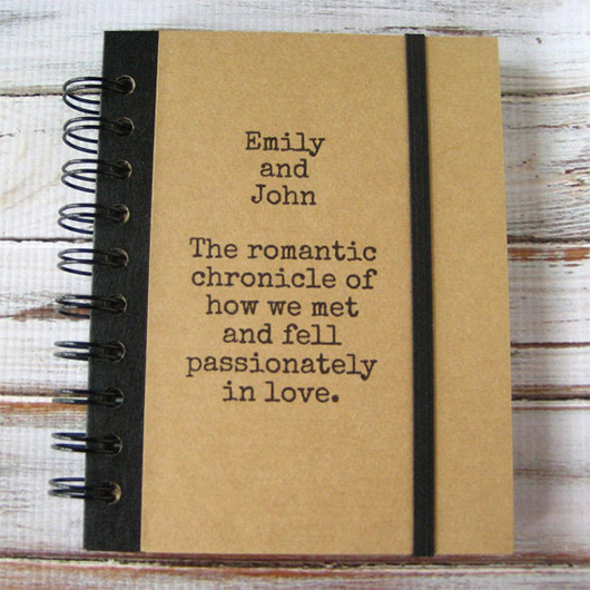 Personalized journal with text