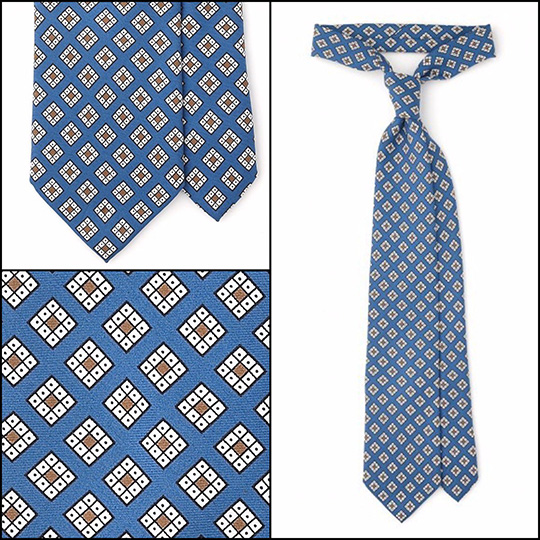 essential tie blue geometric