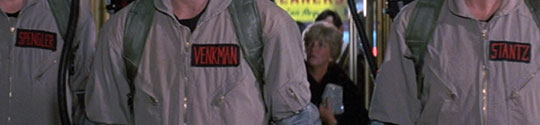 Ghostbusters name patch placement as seen in movie