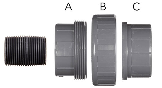 Parts of plastic hose connector
