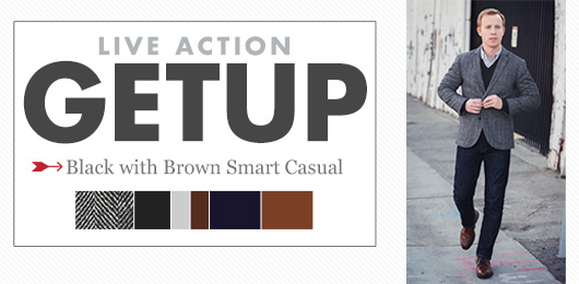 Live Action Getup: Black with Brown Smart Casual