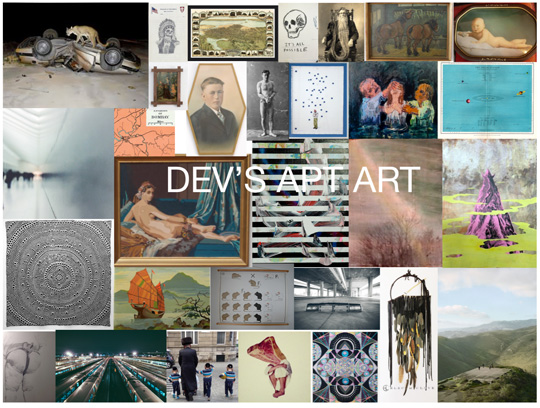 Mood board collage for Dev\'s art
