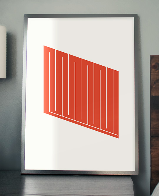 free minimalist mid century art printable