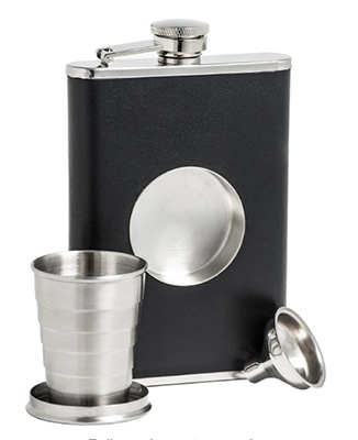 Collapsible flask with shot glass