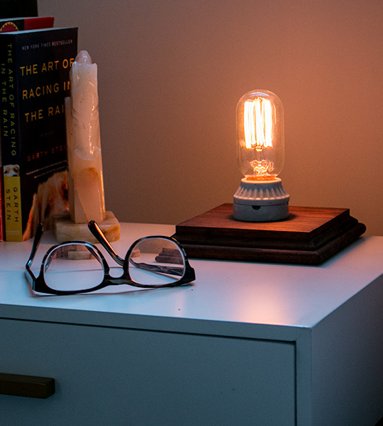 DIY Industrial Side Table Lamp