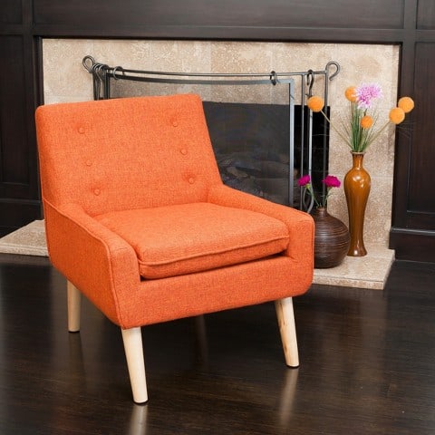 midcentury modern tufted armchair