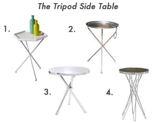 Examples of the tripod side table