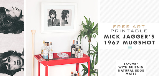 Free Art Printable: Mick Jagger’s 1967 Mugshot