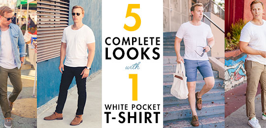 5 complete looks with 1 pocket t-shirt