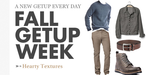 Fall Getup Week - Hearty Textures outfit inspiration with sweater and tan pants