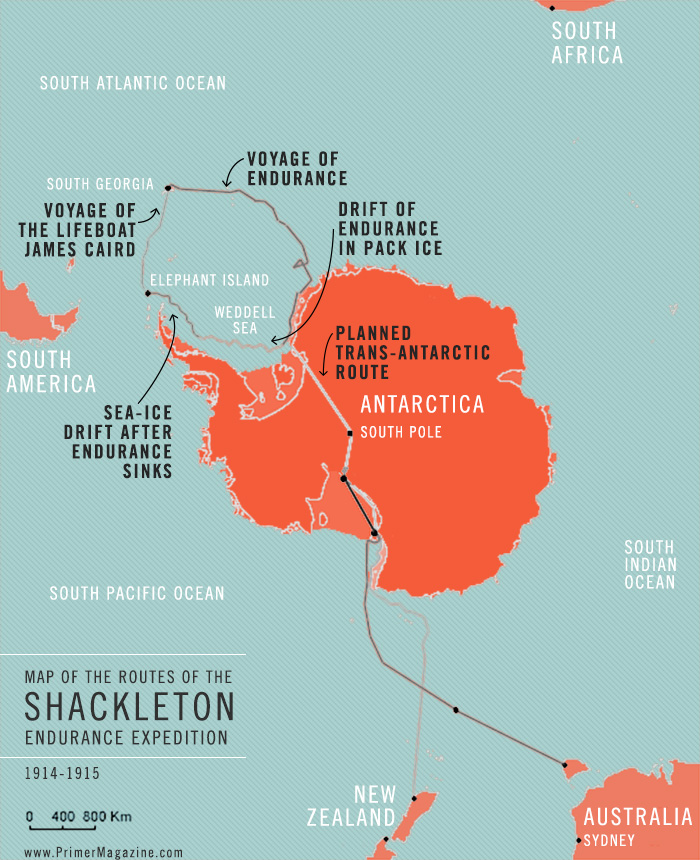 Shackleton Endurance Expedition map