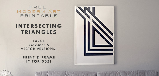 Free Modern Art Printable – Intersecting Triangles – 24″ x 36″ and Vector Versions!