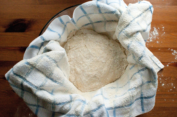 homemade bread forming
