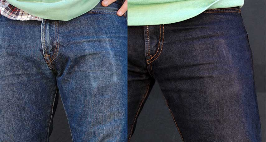 Dye jeans before and after
