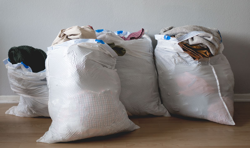 donated clothing bags for closet organization ideas