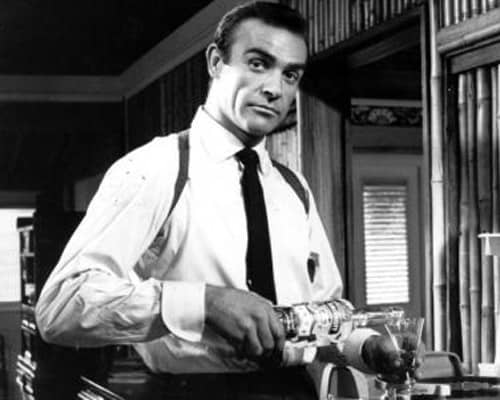 Sean Connery as James Bond enjoying a gin martini