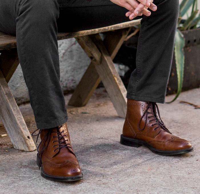 Stafford Deacon Wingtip Leather Boot