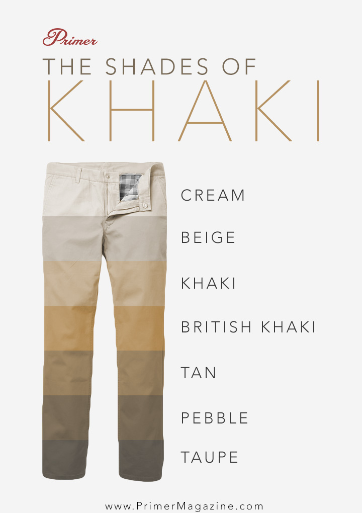 Shades of Khaki Pants chino colors