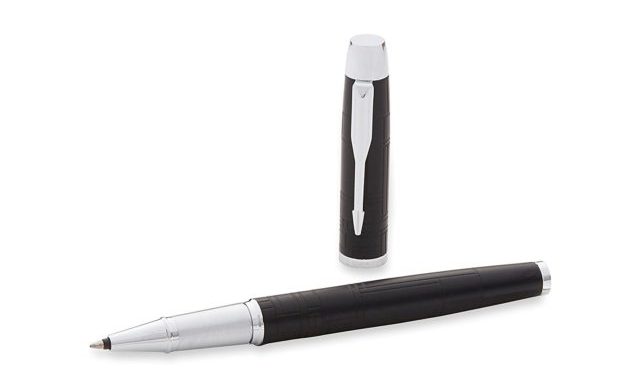 Image of a refillable ink rollerball all metal pen