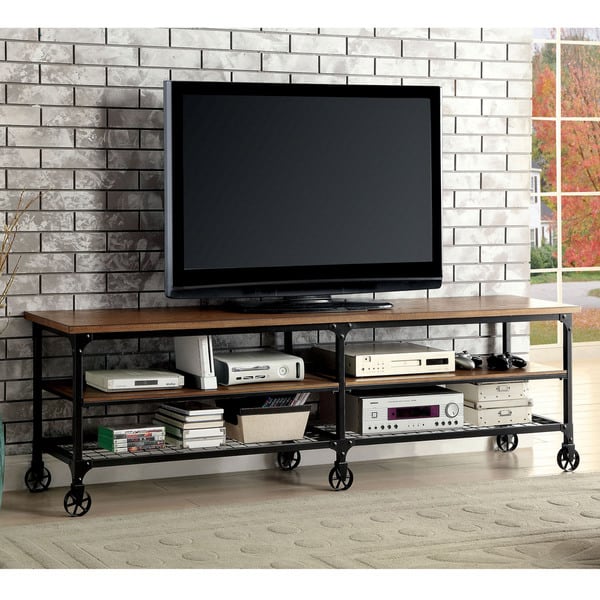 Furniture of America Daimon II Industrial Medium Oak TV Stand, $268.39