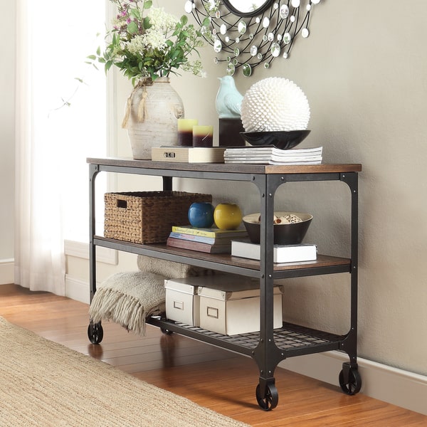 Nelson Industrial Modern Rustic Console Sofa Table TV Stand, $239.99