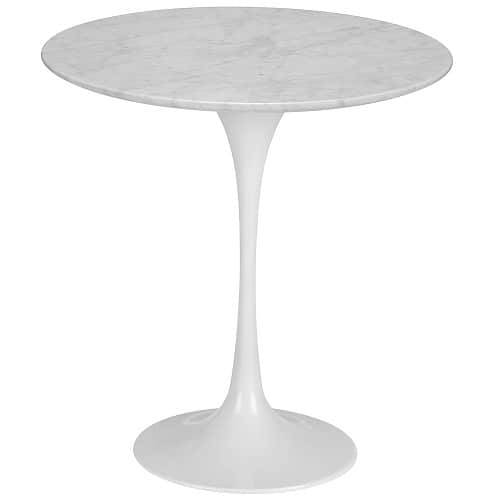 Poly and Bark Eero Saarinen Tulip Style Marble Side Table White Base, $172.39