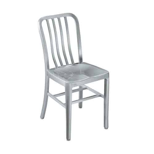 Sandra Side Chair, METAL SEAT, BRUSHED ALUMINM, $145