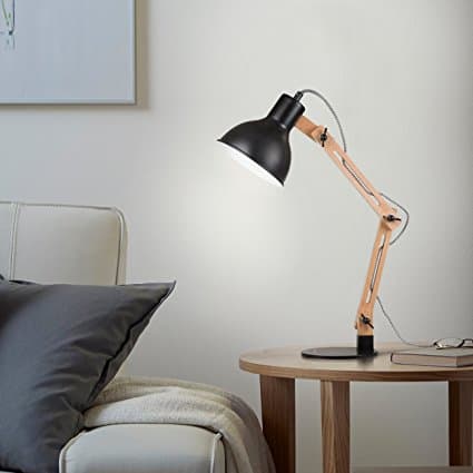 Tomons Scandinavian Swing Arm Wood Desk Lamp, $36.99