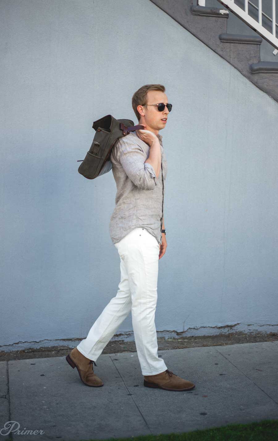 men's white jeans outfit   linen shirt summer style