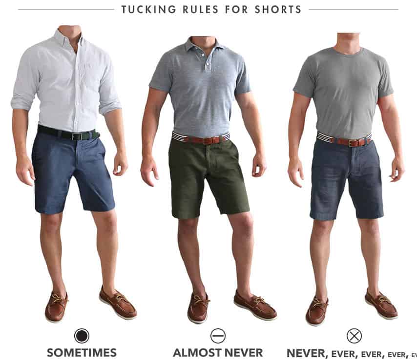 Tucking in shirt with shorts