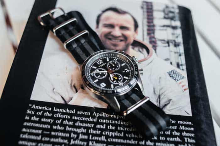 Timex Watch on photo of astronaut