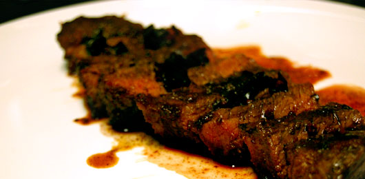 Steak dinner on plate