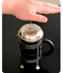 Pressing a french press