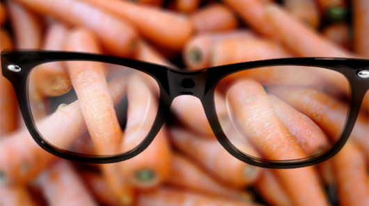 Looking at carrots through glasses
