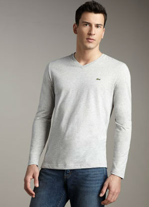 v neck cotton long sleeve shirt