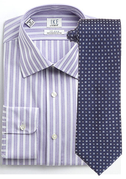 Purple striped shirt with tie