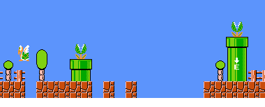 Mario falling down a hole