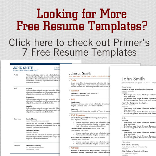 Looking for more resume templates